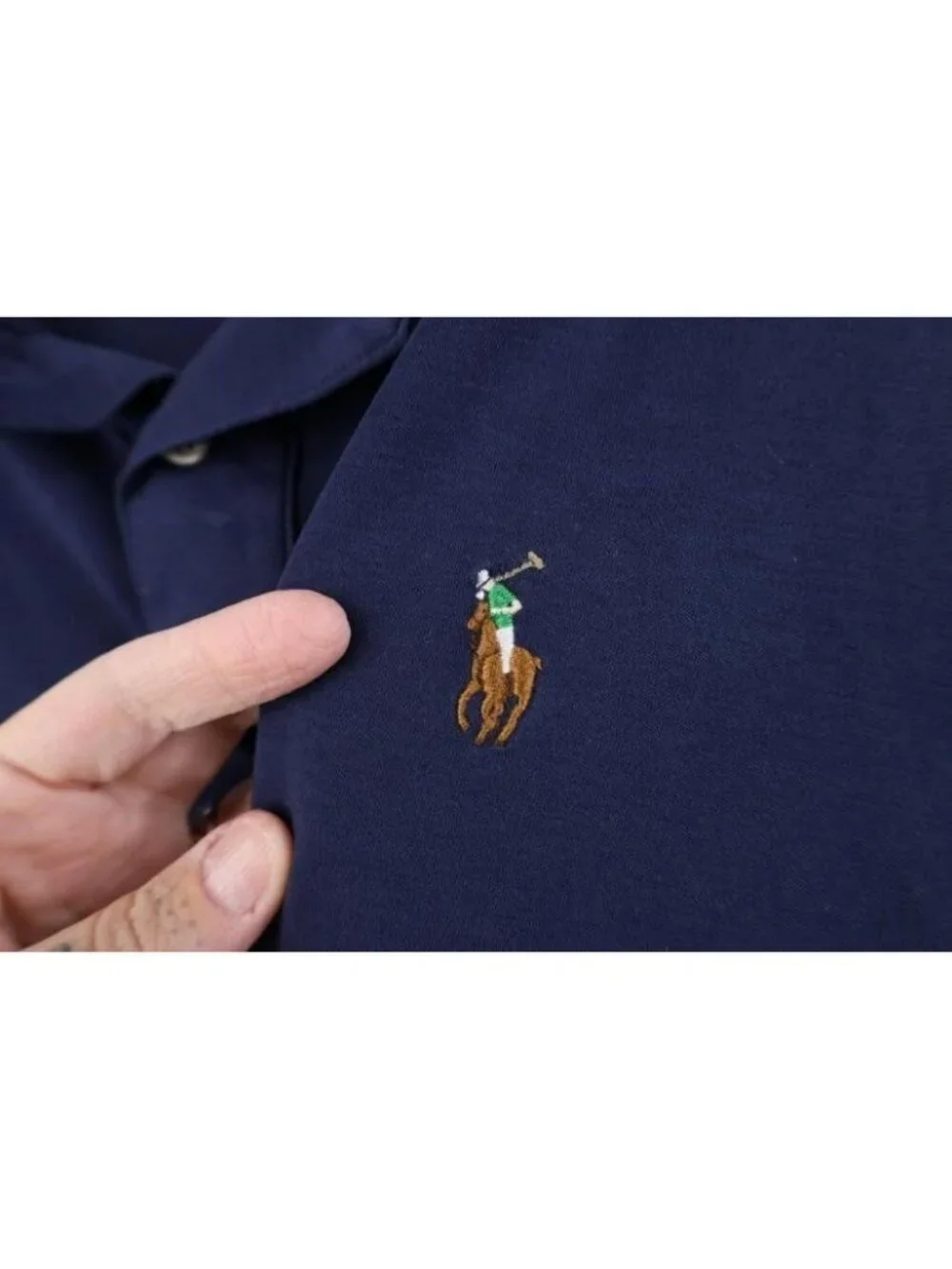 Y2K Ralph Lauren Mens XL Faded Pima Soft Cotton Touch Golf Polo Shirt Navy Blue